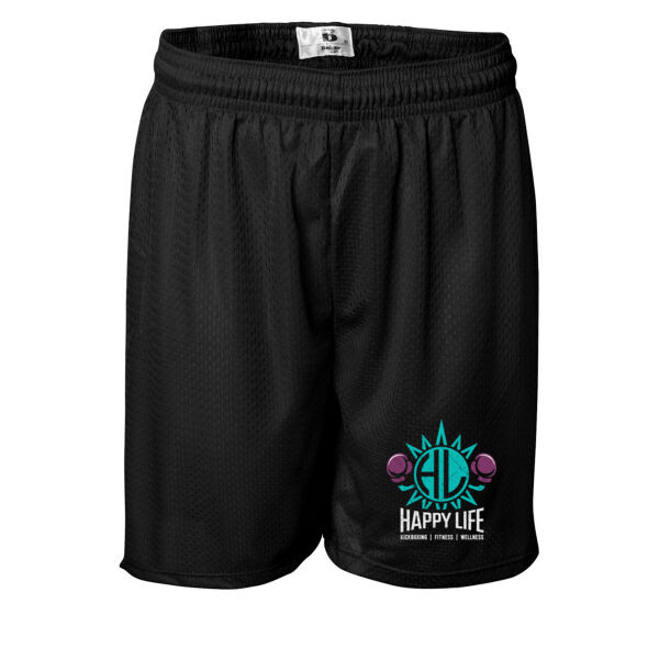 HAPPY LIFE - LOGO - MEN'S 7 INCH MESH SHORTS - $DBMVAX$ Thumbnail